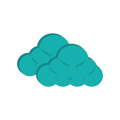 Clouds icon in isometric 3d style on a white background. Illustration of dark clouds, overcast clouds, weather signs that it will rain