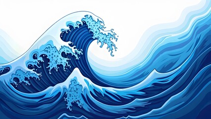 Blue sea wave background. Vector illustration for your design generated by AI