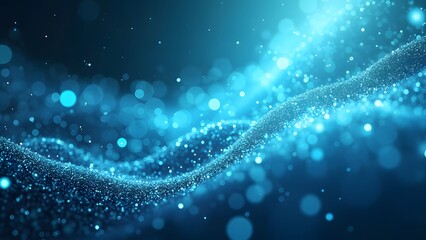 Abstract blue background with particles and bokeh. 3d rendering generated by AI