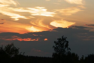 sunset over the mountains