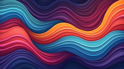 Fototapeta premium 3d abstract background with multicolored waves. Vector illustration generated by AI