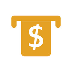 Flat design style modern illustration icon of money check box. Flat illustration of dollars icon for web design. Money icon isolated on white background, a digital money wallet