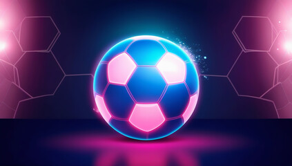 Obraz premium Football championship: Dynamic Light Particles Soccer Show
