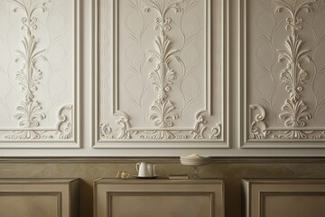 Smooth Creamy White Plaster Finish on Retro Walls with Elegant Textured Background