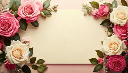 wedding postcard has a romantic and elegant with cream color