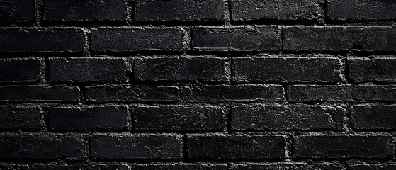 Fototapeta premium Dark and moody black brick wall texture.