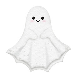 Watercolor Halloween Cute Ghost.