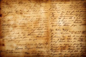 Old aged paper document with vintage handwritten text