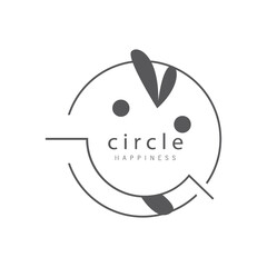 circle logo happy design vector illustration