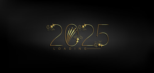 We Wish You A Happy New Year 2025 Gold Text And Beautiful Design