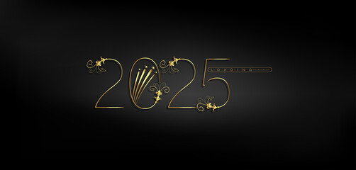 We Wish You A Happy New Year 2025 Gold Text And Beautiful Design