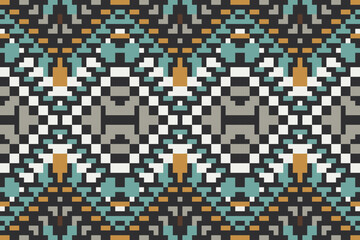 Fototapeta premium Traditional Design Arabic Geometrical Pattern and Designfolk Embroidery, Aztec Geometric Ornament Print. Design for Carpet, Wallpaper, Clothing, Wrapping, Fabric