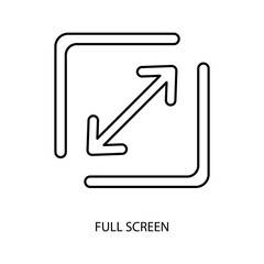 full screen concept line icon. Simple element illustration. full screen concept outline symbol design.
