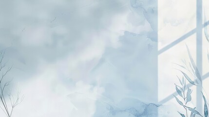 Abstract Watercolor Background with Window Shadow