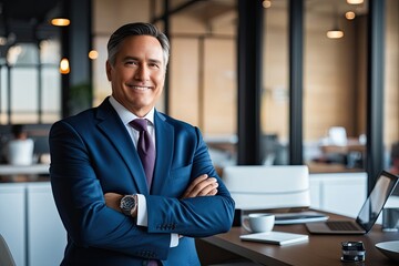 Fototapeta premium Professional Business Executive Portrait Reflecting Workplace Success and Confidence