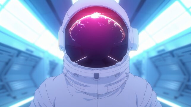 Guardians of the Karman Line, anime heroes stand vigilant at the threshold of space, ushering in a new era of health and security for humanity's future beyond Earth.