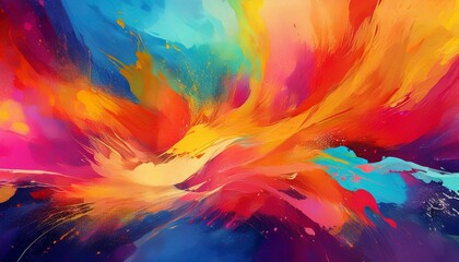 Abstract colorful paint splatter