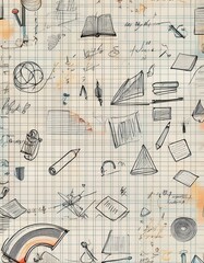 Sketchbook filled with drawings