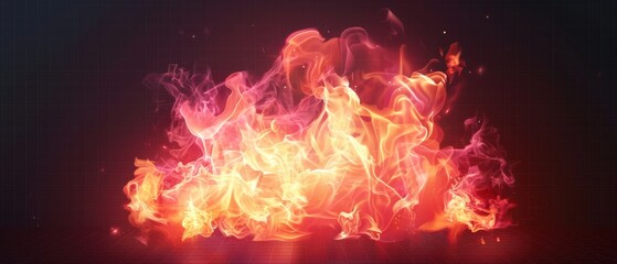 Vibrant Cartoon Fire Animation, a striking red flame design perfect for digital projects, featuring bold colors and an alpha channel for seamless integration.