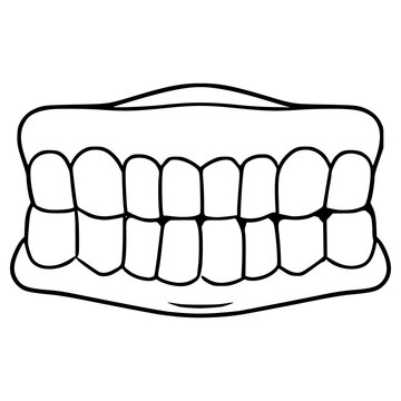 black and white teeth drawing clip art preview