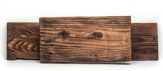 Obraz premium Group Of Wooden Board Isolate On White With Clipping Path Wood Sign Tag