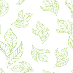 Seamless leaves stylish pattern illustration. © s.uddincreation 