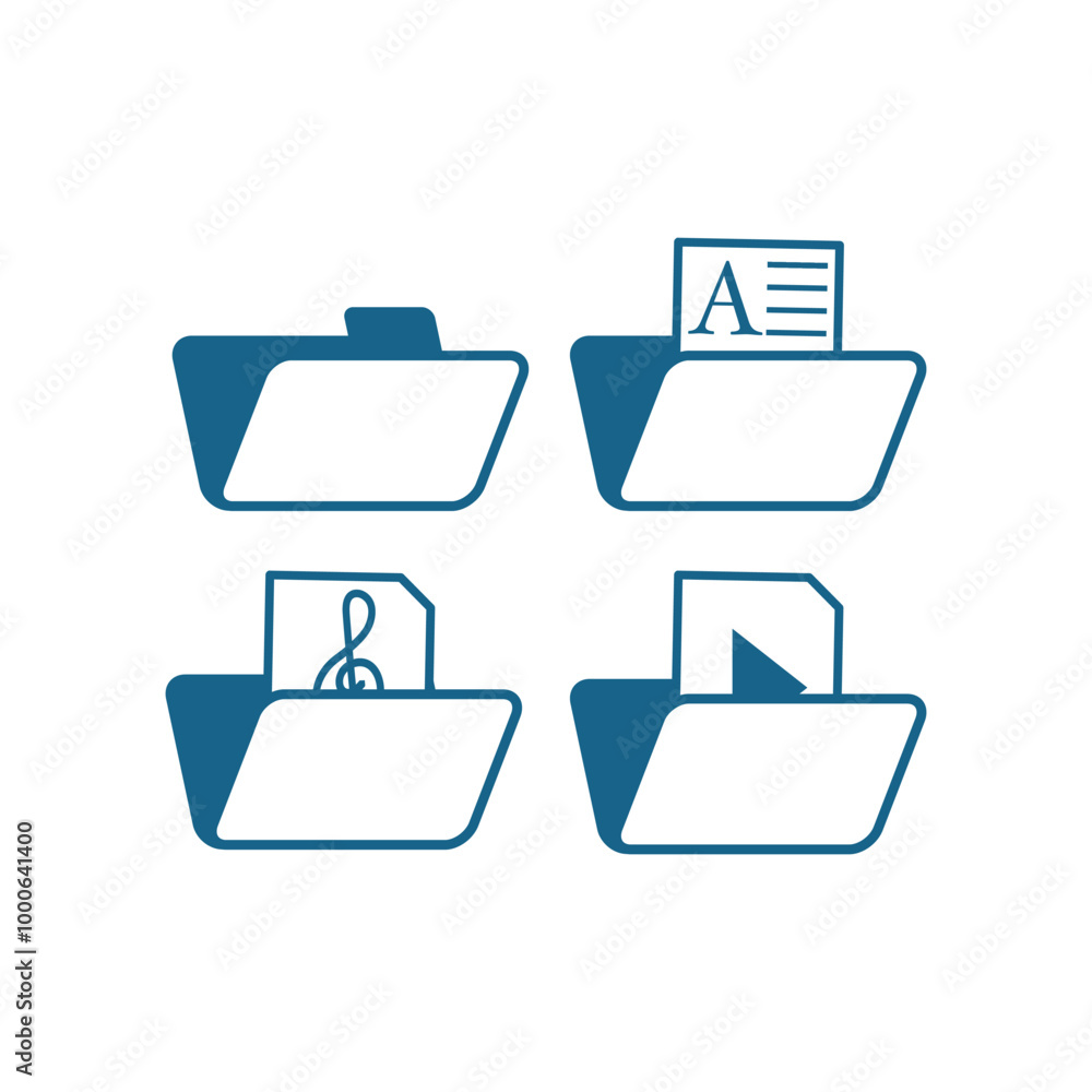 Poster folder icon. set of flat folder icons. suitable for document management application design elements,
