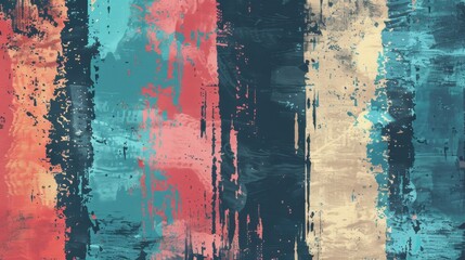 Vibrant Abstract Painting with Expressive Brushstrokes and Dynamic Color Palette