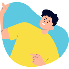 Curious People Cartoon Illustration Isolated on White Background. Vector Character Design