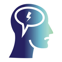 Mental Health Icon on flat gradient style. How to manage anxiety at work effectively