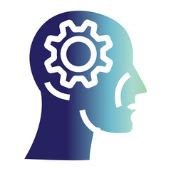 Mental Health Icon on flat gradient style. How to manage anxiety at work effectively