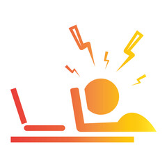 Mental Health Icon on flat gradient style. How to manage anxiety at work effectively