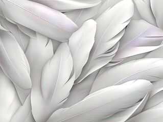 Obraz premium Elevate Your Space: A Tranquil Abstract Poster with Interwoven White Feathers, Perfect for Creating a Light and Serene Atmosphere in Sports Interiors and Relaxing Environments