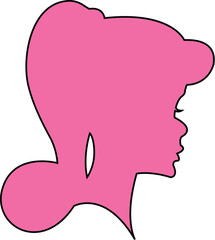 Women profile silhouette, girl silhouette, elegant female hairstyles