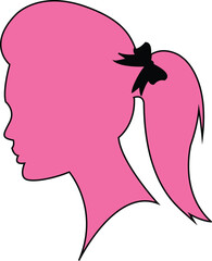 Women profile silhouette, girl silhouette, elegant female hairstyles