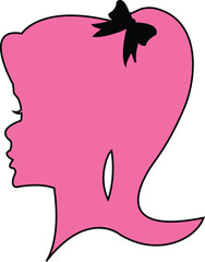 Women profile silhouette, girl silhouette, elegant female hairstyles