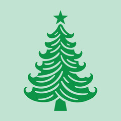 Christmas tree silhouette vector illustration