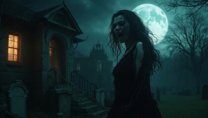 shouted a person in the dark misty graveyard who thirsted for human blood and terrorized every night