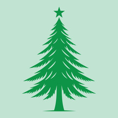 Christmas tree silhouette vector illustration