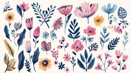 Vibrant Floral Patterns and Botanical Designs for Elegant Nature Backgrounds
