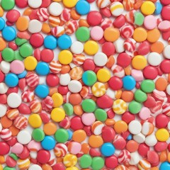 Obraz premium Colorful jelly beans and sweets create a vibrant candy background full of bright textures and a playful mix of colors