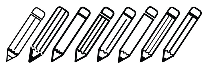 Pencil icon set vector. pen sign and symbol. edit icon.  for mobile concept and web design. vector illustration.