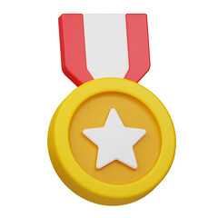 star award medal 3d icon isolated on the transparent background