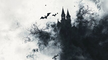 This chilling poster template showcases haunting elements ideal for promoting horror films or events against a clean white backdrop for effortless customization.