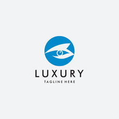 simple and modern eye logo design template elements