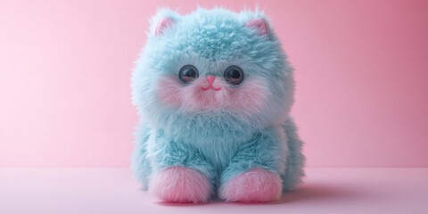 Fototapeta premium Cute cat plush toy, generative AI