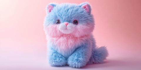 Cute cat plush toy, generative AI