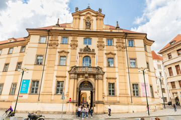 Fototapeta premium National Library of the Czech Republic building in old part of Prague in Czech Republic