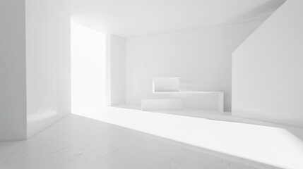 modern home, clean minimalist interior with empty frames on the wall, mockup
