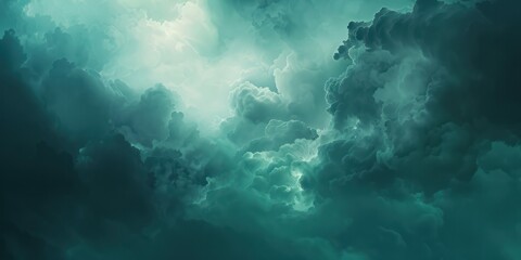 cloud sky green blue dark tone fear horror smoke mist heavy cumulus atmosphere background